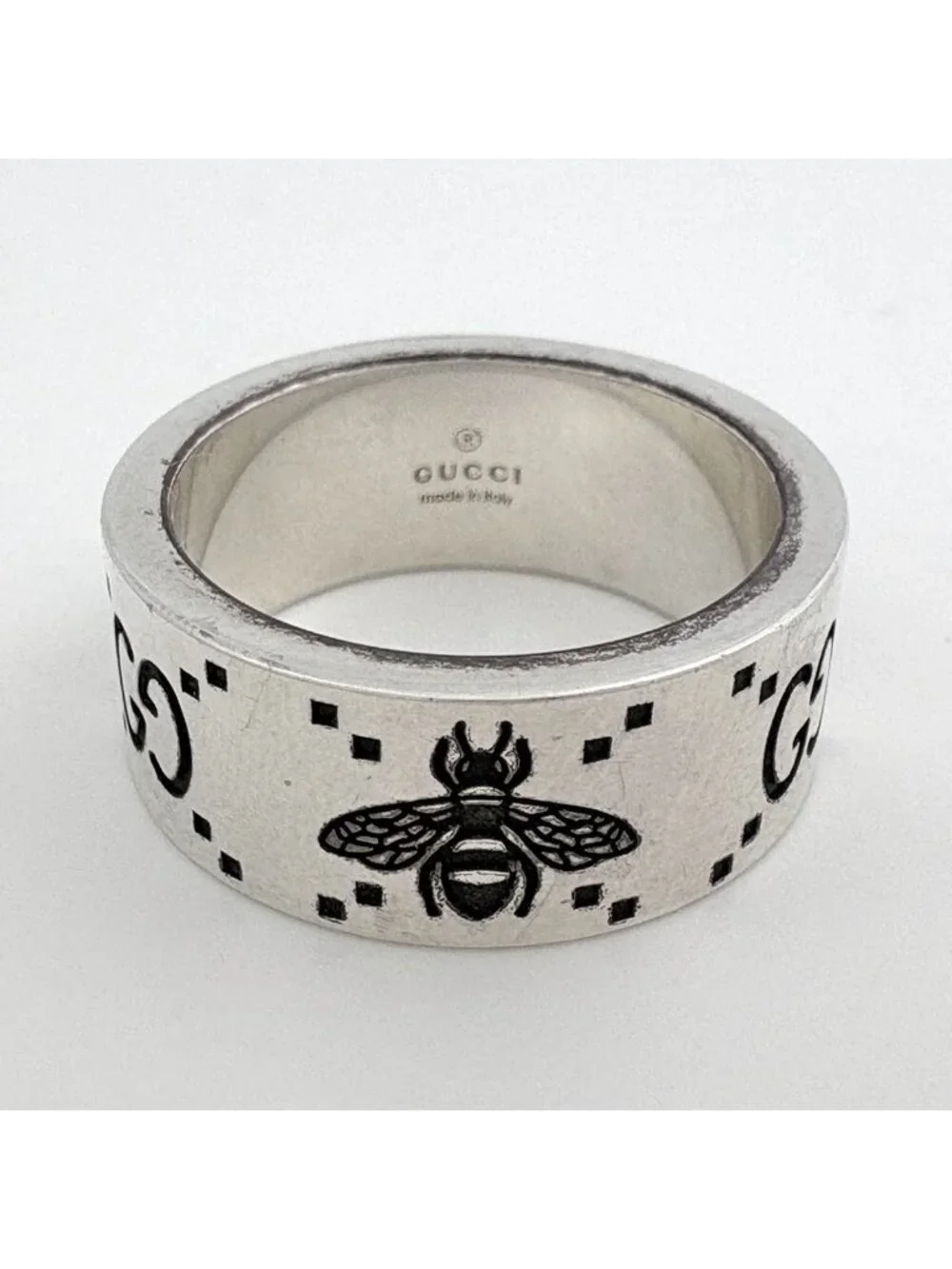 Gucci GG & Bee Ring 925 Sterling Silver